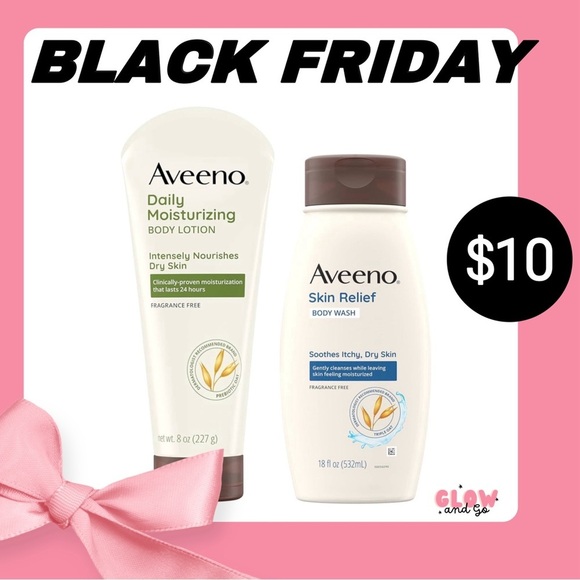 Aveeno Skincare Pack- Daily Moisturizing Lotion 8oz, Skin Relief Body Wash 12 oz - Picture 1 of 9
